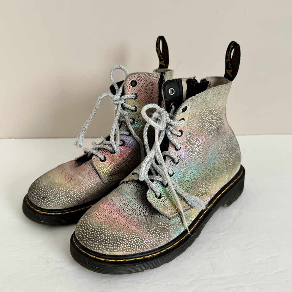 Dr. Martens Toddler 1460 Pascal Iridescent Lace Up Boots Multi-Kidray size 3 - Picture 5 of 13
